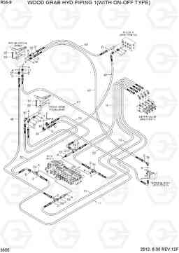 3505 WOOD GRAB HYD PIPING 1(WITH ON-OFF TYPE) R55-9, Hyundai