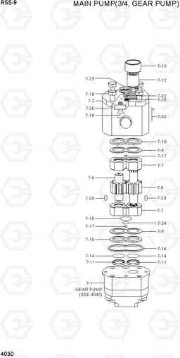 4030 MAIN PUMP(3/4, GEAR PUMP) R55-9, Hyundai