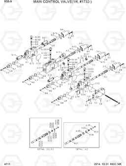 4111 MAIN CONTROL VALVE(1/4, #1732-) R55-9, Hyundai