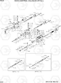 4131 MAIN CONTROL VALVE(3/4, #1732-) R55-9, Hyundai