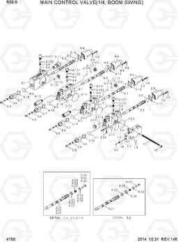 4150 MAIN CONTROL VALVE(1/4, BOOM SWING) R55-9, Hyundai