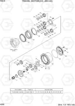 4250 TRAVEL MOTOR(3/3, JMV-43) R55-9, Hyundai