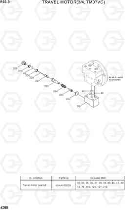 4280 TRAVEL MOTOR(3/4, TM07VC) R55-9, Hyundai