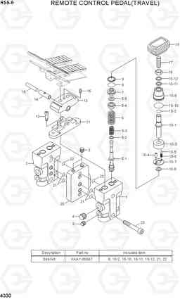 4330 REMOTE CONTROL PEDAL(TRAVEL) R55-9, Hyundai