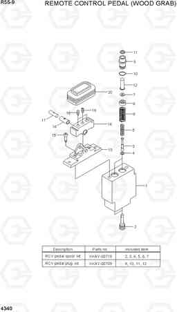 4340 REMOTE CONTROL PEDAL(WOOD GRAB) R55-9, Hyundai