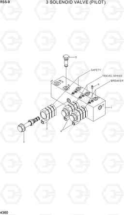 4360 3 SOLENOID VALVE(PILOT) R55-9, Hyundai
