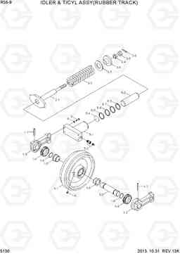 5130 IDLER & T/CYL ASSY(RUBBER TRACK) R55-9, Hyundai