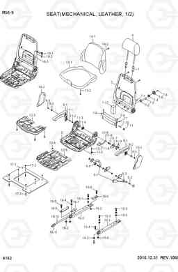 6162 SEAT(MECHANICAL, LEATHER, 1/2) R55-9, Hyundai