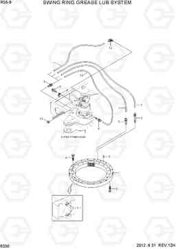 6330 SWING RING GREASE LUB SYSTEM R55-9, Hyundai