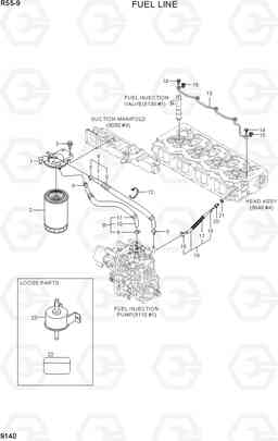 9140 FUEL LINE R55-9, Hyundai