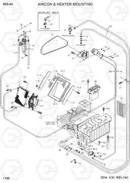 1100 AIR CON & HEATER MOUNTING R55-9A, Hyundai