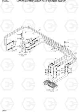 3050 UPPER HYDRAULIC PIPING 2 (BOOM SWING) R55-9A, Hyundai