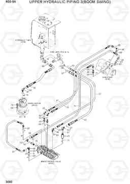 3060 UPPER HYDRAULIC PIPING 3 (BOOM SWING) R55-9A, Hyundai