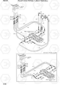 3100 PILOT HYD PIPING 1 (RCV TRAVEL) R55-9A, Hyundai