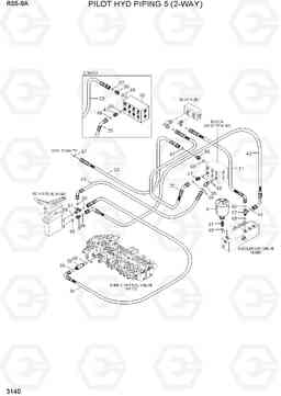 3140 PILOT HYD PIPING 5 (2-WAY) R55-9A, Hyundai