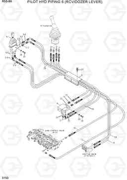 3150 PILOT HYD PIPING 6 (RCV/DOZER LEVER) R55-9A, Hyundai