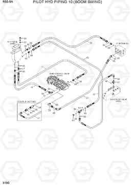 3190 PILOT HYD PIPING 10 (BOOM SWING) R55-9A, Hyundai