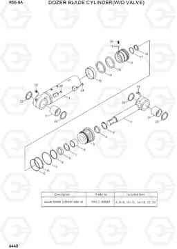 4440 DOZER BLADE CYLINDER(W/O VALVE) R55-9A, Hyundai