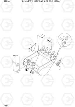 7200 BUCKET(0.18M3 SAE HEAPED, STD) R55-9A, Hyundai