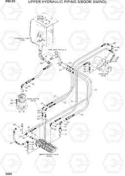 3060 UPPER HYDRAULIC PIPING 3(BOOM SWING) R60-9S, Hyundai