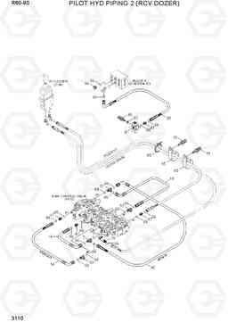 3110 PILOT HYD PIPING 2 (RCV DOZER) R60-9S, Hyundai