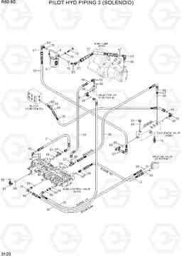 3120 PILOT HYD PIPING 3 (SOLENOID) R60-9S, Hyundai