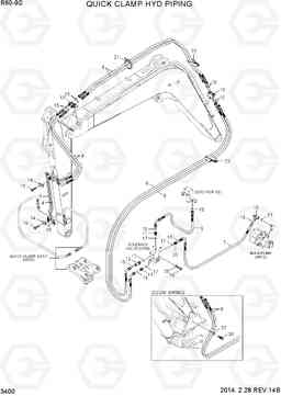 3400 QUICK CLAMP HYD PIPING R60-9S, Hyundai