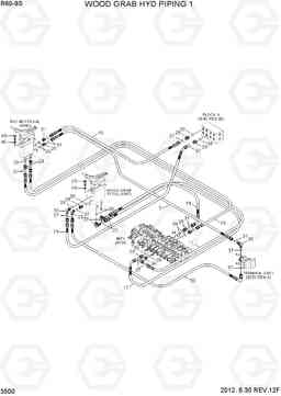 3500 WOOD GRAB HYD PIPING 1 R60-9S, Hyundai