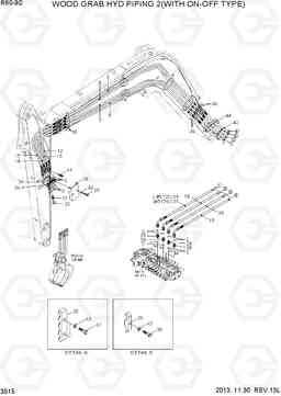 3515 WOOD GRAB HYD PIPING 2(WITH ON-OFF TYPE) R60-9S, Hyundai