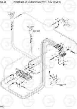 3550 WOOD GRAB HYD PIPING(WITH RCV LEVER) R60-9S, Hyundai