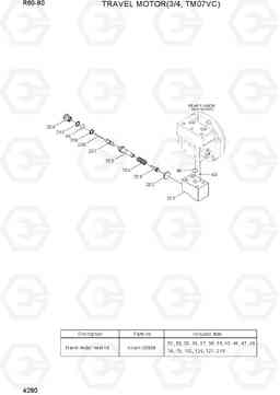 4280 TRAVEL MOTOR(3/4, TM07VC) R60-9S, Hyundai