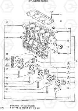 0010 CYLINDER BLOCK R55W-3, Hyundai