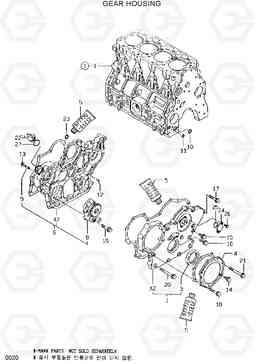 0020 GEAR HOUSING R55W-3, Hyundai