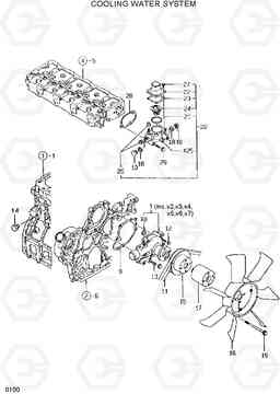 0100 COOLING WATER SYSTEM R55W-3, Hyundai