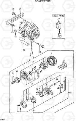 0180 GENERATOR R55W-3, Hyundai