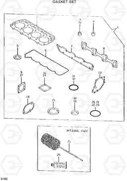 0190 GASKET SET R55W-3, Hyundai