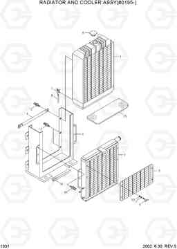 1031 RADIATOR AND COOLER ASSY(#0195-) R55W-3, Hyundai