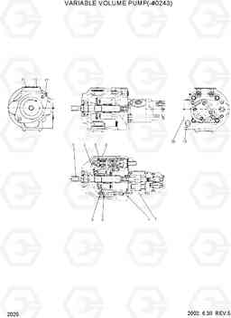 2020 VARIABLE VOLUME PUMP(-#0243) R55W-3, Hyundai