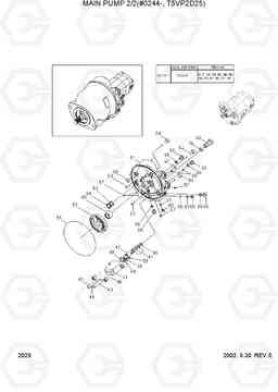 2029 MAIN PUMP 2/2(#0244-, T5VP2D25) R55W-3, Hyundai