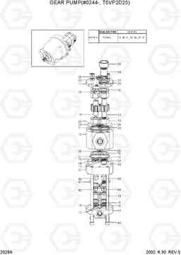 2029A GEAR PUMP(#0244-, T5VP2D25) R55W-3, Hyundai