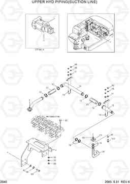 2040 UPPER HYD PIPING(SUCTION LINE) R55W-3, Hyundai