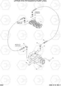 2042 UPPER HYD PIPING(M/PUMP LINE) R55W-3, Hyundai