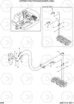 2046 UPPER HYD PIPING(DOZER LINE) R55W-3, Hyundai