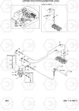 2047 UPPER HYD PIPING(S/MOTOR LINE) R55W-3, Hyundai