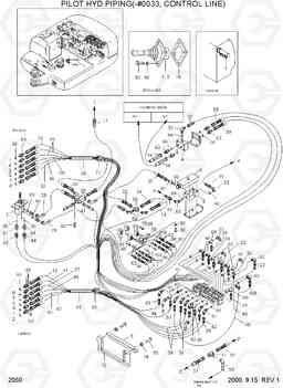 2050 PILOT HYD PIPING(-#0033, CONTROL LINE) R55W-3, Hyundai