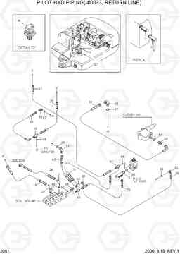 2051 PILOT HYD PIPING(-#0033, RETURN LINE) R55W-3, Hyundai