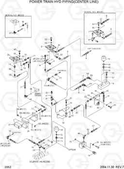 2052 POWER TRAIN HYD PIPING(CENTER LINE) R55W-3, Hyundai