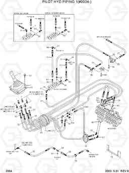 2054 PILOT HYD PIPING 1(#0034-) R55W-3, Hyundai