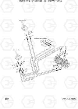 2057 PILOT HYD PIPING 4(#0145-, JIS PATTERN) R55W-3, Hyundai