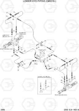 2063 LOWER HYD PIPING 2(#0218-) R55W-3, Hyundai